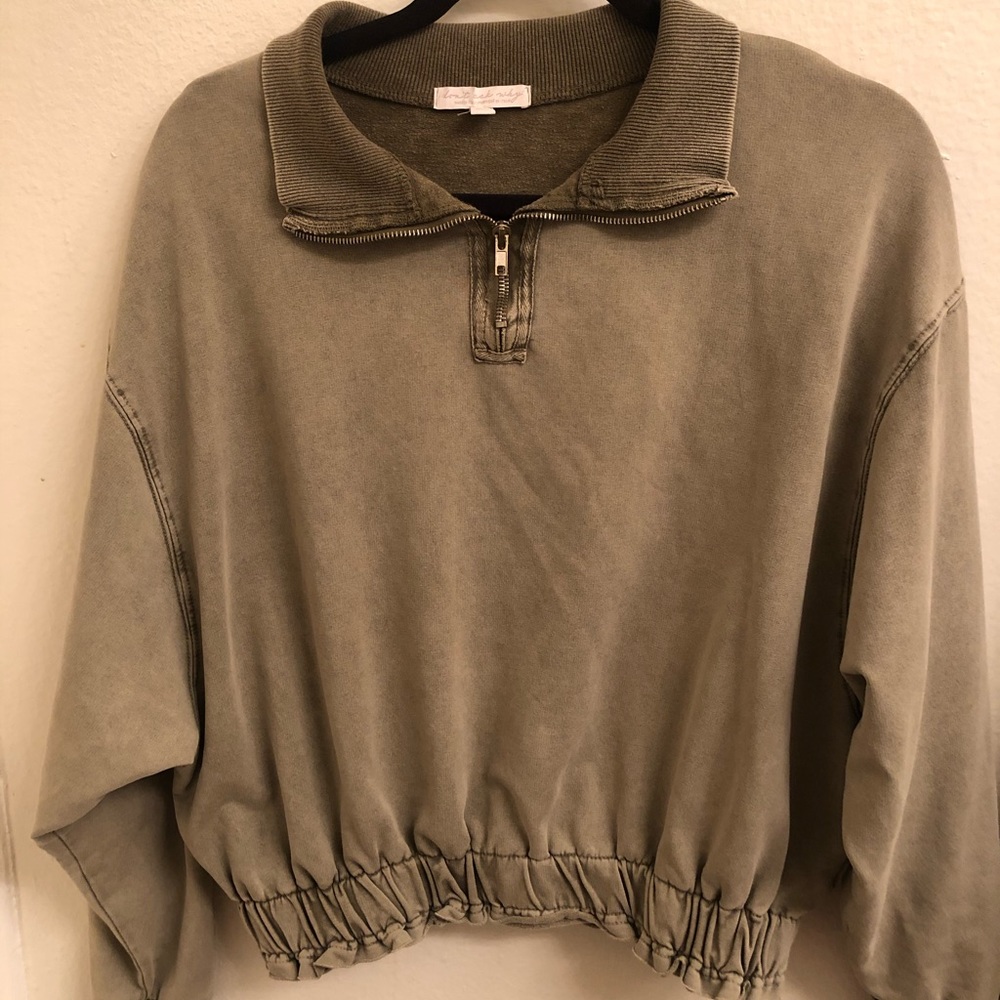 American eagle collared quarter zip sweatshirt